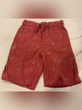 J Crew CrewCuts Dark Coral Whale 100% Cotton Shorts Boys Sz 10 Spring 2017 Kids